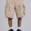 Sandfarbene Cargo-Shorts