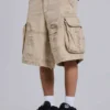 Sandfarbene Cargo-Shorts