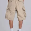 Sandfarbene Cargo-Shorts