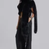 Saskia 2-in-1-Stola aus Kunstfell in Schwarz