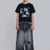 Schwarze, abgenutzte XL Colossus Jeans
