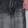 Schwarze, abgenutzte XL Colossus Jeans