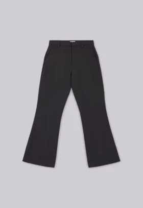 Schwarze Anzughose mit Bootcut und gestuftem Saum