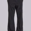 Schwarze Anzughose „Stacked Bootcut“ mit Nadelstreifen