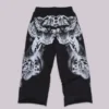 Schwarze Baggy-Monster Joggers mit Gothic-Print