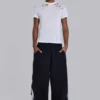 Schwarze Baggy-Monster Joggers mit Gothic-Print