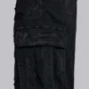 Schwarze Beach-Cargo-Shorts im Distressed-Look