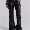 Schwarze „Carbon Black Studded Drift“ Bootcut-Hose