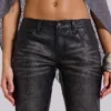 Schwarze Cooper-Jeans im Bootcut-Schnitt aus PU