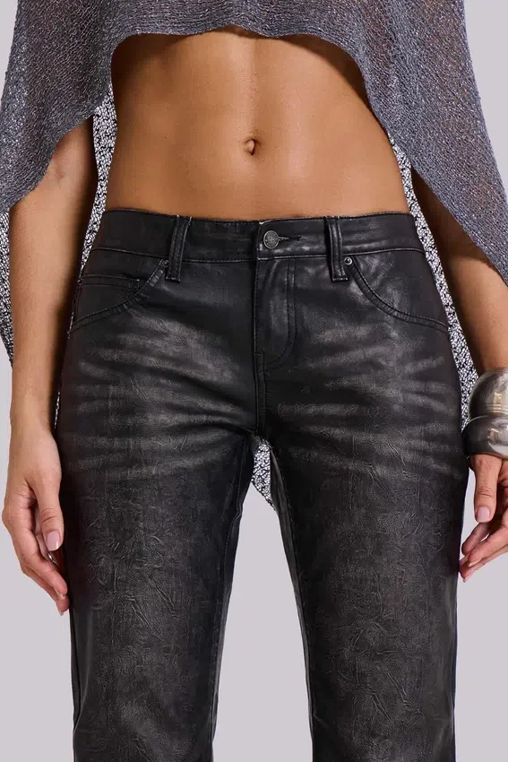 Schwarze Cooper-Jeans im Bootcut-Schnitt aus PU