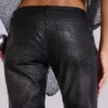 Schwarze Cooper-Jeans im Bootcut-Schnitt aus PU