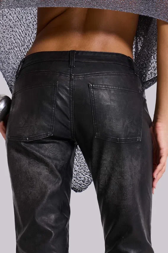 Schwarze Cooper-Jeans im Bootcut-Schnitt aus PU