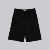 Schwarze Goliath-Baggy-Shorts mit Nadelstreifen