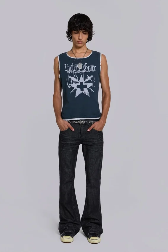 Schwarze „Jude“ Bootcut-Jeans