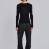 Schwarze „Jude“ Bootcut-Jeans