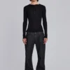 Schwarze „Jude“ Bootcut-Jeans