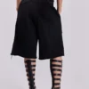 Schwarze Monster-Shorts im Distressed-Look