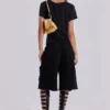 Schwarze Monster-Shorts im Distressed-Look