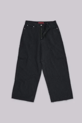 Schwarze, Nadelstreifen-Jeans „XL Colossus“