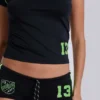 Schwarze „No. 13“ Football-Minishorts