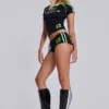 Schwarze „No. 13“ Football-Minishorts