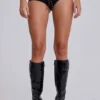 Schwarze „No. 13“ Football-Minishorts