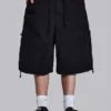 Schwarze Parachute Cargo-Baggy-Shorts