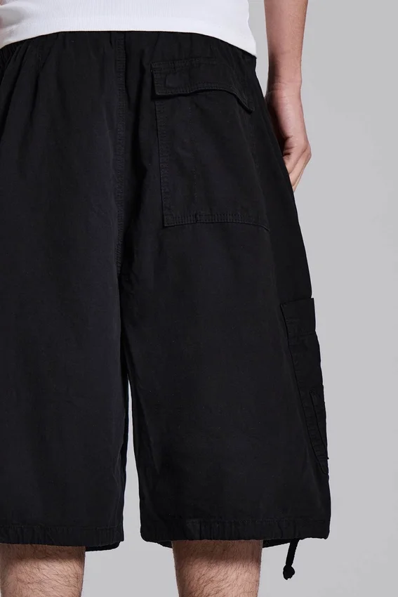 Schwarze Parachute Cargo-Baggy-Shorts