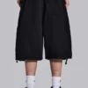 Schwarze Parachute Cargo-Baggy-Shorts