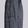 Schwarze Parachute Pants im Oil-Wash-Look