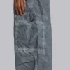 Schwarze Parachute Pants im Oil-Wash-Look