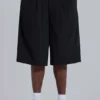 Schwarze, taillierte Goliath-Baggy-Shorts