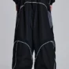 Schwarze Vapor-Jogginghose mit Einsätzen