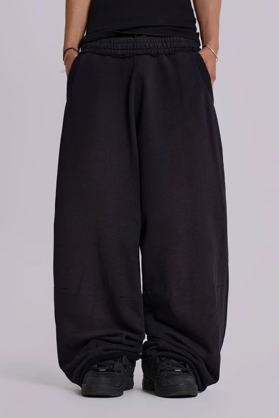 Schwarze, weit geschnittene Monster Joggers