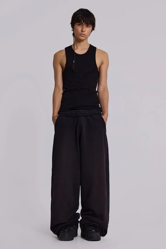 Schwarze, weit geschnittene Monster Joggers