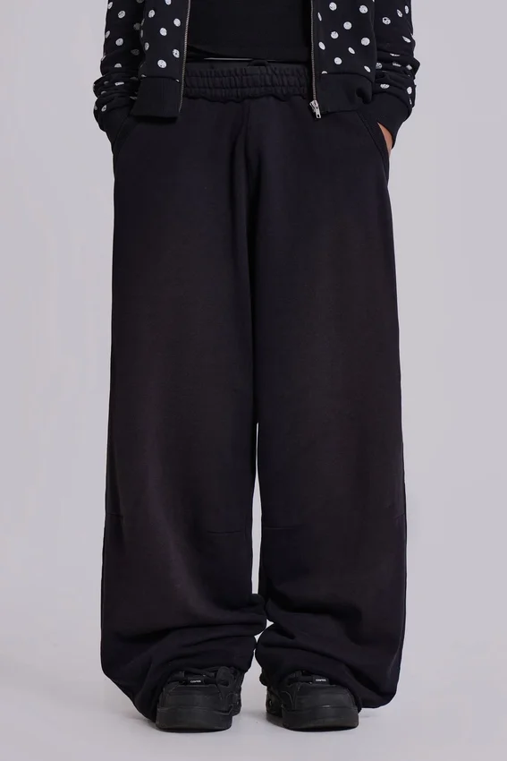 Schwarze, weit geschnittene Monster Joggers