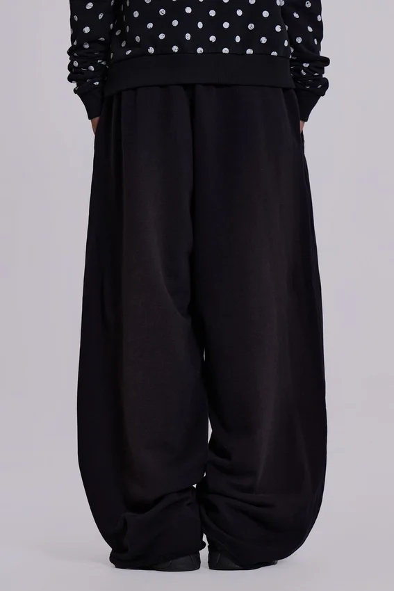 Schwarze, weit geschnittene Monster Joggers