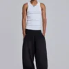 Schwarze, weite „Monster Joggers“ mit Umschlag