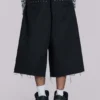 Schwarze XL-Goliath-Baggy-Shorts mit Nieten