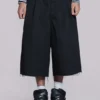 Schwarze XL-Goliath-Baggy-Shorts mit Nieten