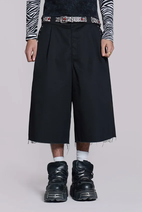 Schwarze XL-Goliath-Baggy-Shorts mit Nieten