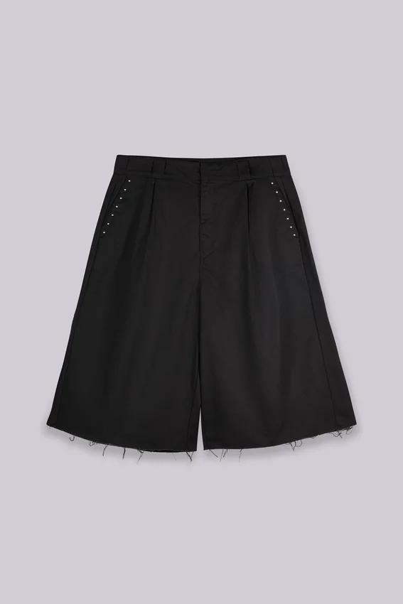 Schwarze XL-Goliath-Baggy-Shorts mit Nieten