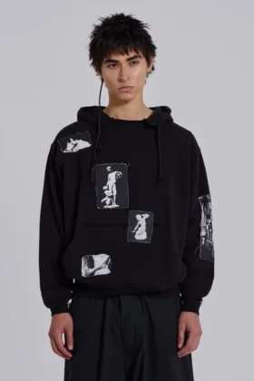 Schwarzer Devoted Patch-Hoodie