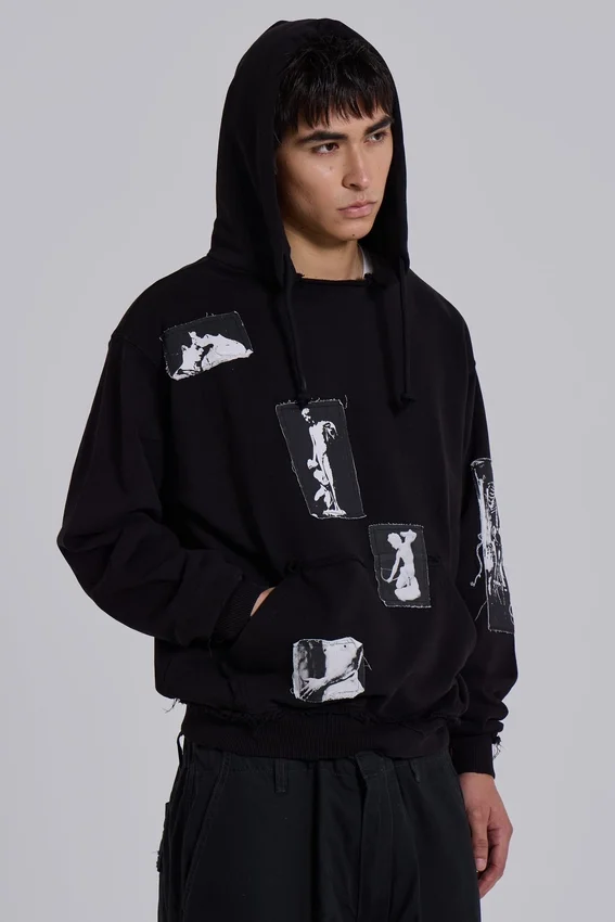 Schwarzer Devoted Patch-Hoodie