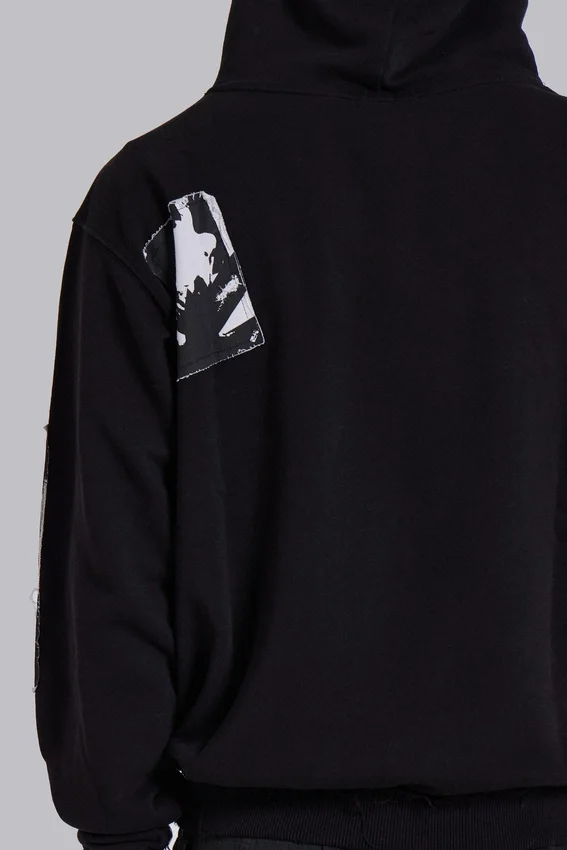 Schwarzer Devoted Patch-Hoodie