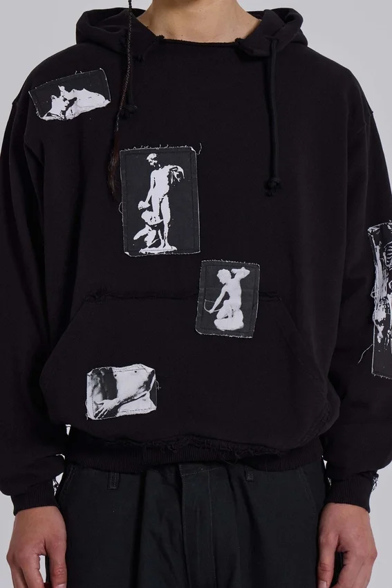 Schwarzer Devoted Patch-Hoodie