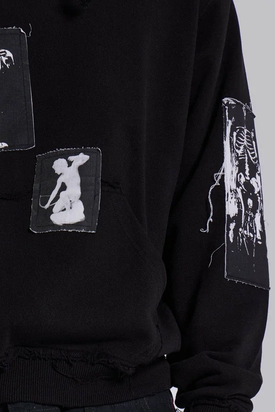 Schwarzer Devoted Patch-Hoodie