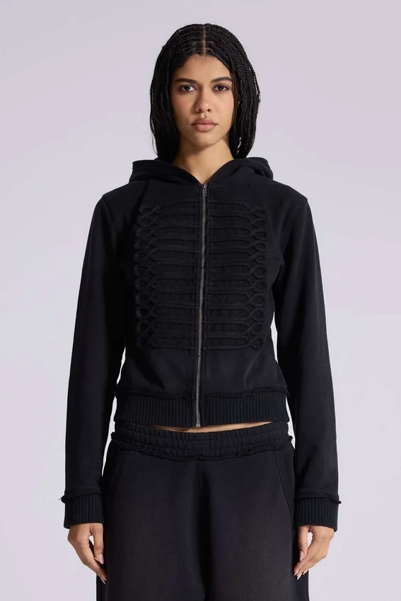 Schwarzer „Military Monster“-Hoodie