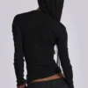 Schwarzes „Haze“-Henley-Oberteil