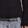 Schwarzes „Mist“-Langarm-Oberteil